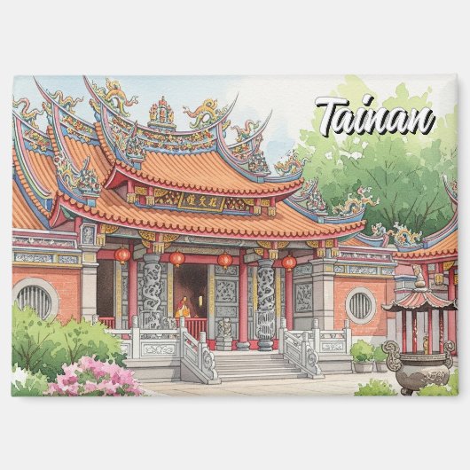 Taiwan Tainan Temple Travel Magneet (Voorkant)