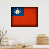 Taiwan Taipei — Afdruk Poster met vlag (Keuken)