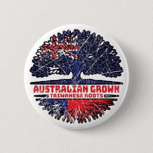 Taiwan Taiwanees Australische Australië Boomwortel Ronde Button 5,7 Cm