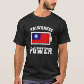 Taiwan Taiwanese Flag Proud Strength Power Battery T-shirt (Voorkant)