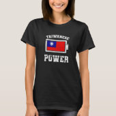 Taiwan Taiwanese Vlag Trotse Sterkte Macht Batteri T-shirt (Voorkant)