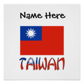 Taiwan Taiwanese vlag zwarte personalisatie Perfect Poster (Voorkant)