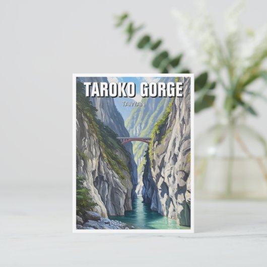 Taiwan Taroko Gorge Reizen Briefkaart (Staand voorkant)