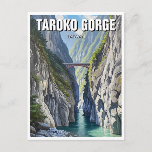 Taiwan Taroko Gorge Reizen Briefkaart (Voorkant)