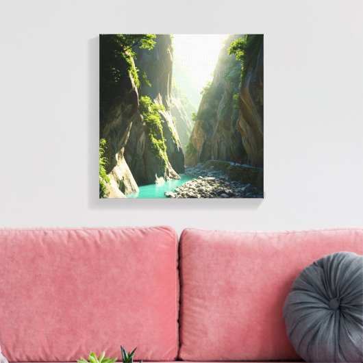 Taiwan Taroko Gorge Reizen Canvas Afdruk (Insitu (Woonkamer))