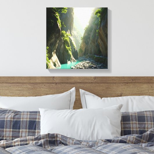 Taiwan Taroko Gorge Reizen Canvas Afdruk (Insitu (Slaapkamer))