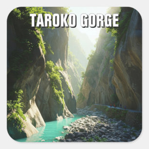 Taiwan Taroko Gorge Reizen Vierkante Sticker