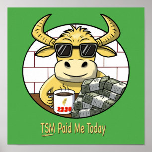 Taiwan TSM Heeft Me Vandaag Betaald Beurs Humor Poster