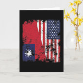 Taiwan Verenigde Staten vlag - half Amerikaans Kaart (Gele Bloem)