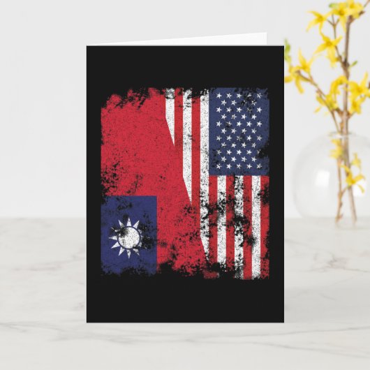 Taiwan Verenigde Staten vlag - half Amerikaans Kaart (Gele Bloem)