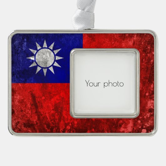 Taiwan Verzilverd Omlijst Ornament (Voorkant)
