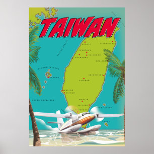 Taiwan Vintage Kaart Poster