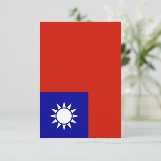 Taiwan vlag bedankkaart (Staand voorkant)