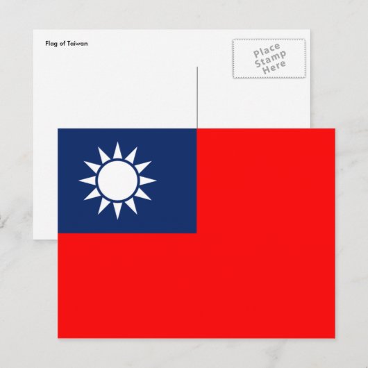 taiwan vlag briefkaart (Voorkant / Achterkant)