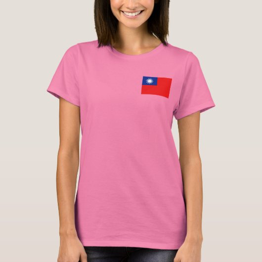 Taiwan Vlag en Kaart dk T-shirt (Voorkant)