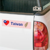 Taiwan Vlag Hart + Landkaart Bumpersticker (Op Truck)