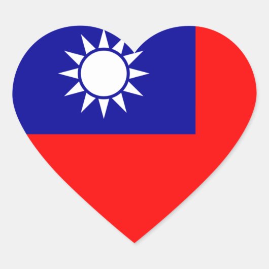 taiwan vlag hart sticker (Voorkant)