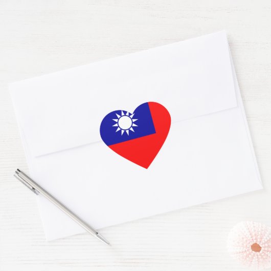 taiwan vlag hart sticker (Envelop)