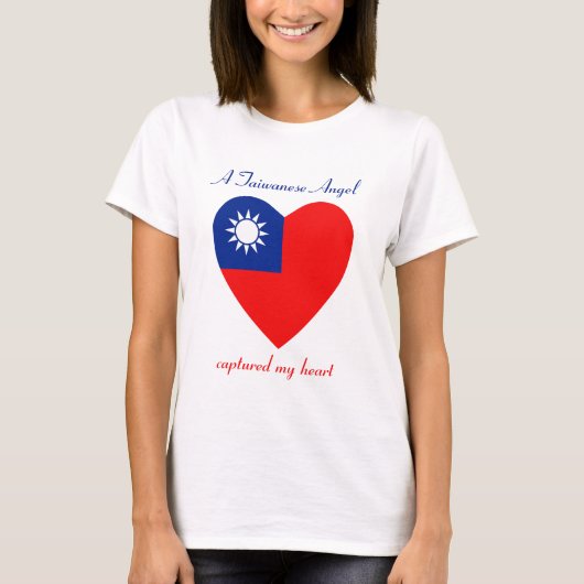 Taiwan Vlag Hartendief T-Shirt (Voorkant)