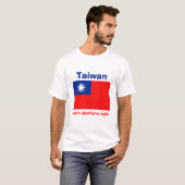 Taiwan Vlag + Kaart + Tekst T-shirt (Voorkant volledig)
