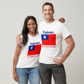 Taiwan Vlag + Kaart + Tekst T-shirt (Unisex)