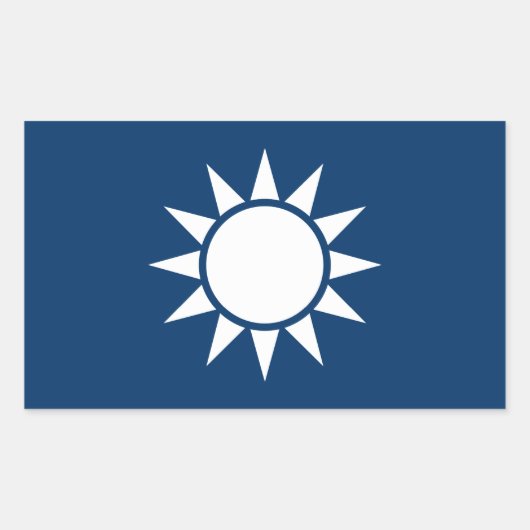 Taiwan Vlag "Klassiek" Rechthoekige Sticker (Voorkant)