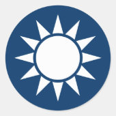 Taiwan Vlag "Klassiek" Ronde Sticker (Voorkant)