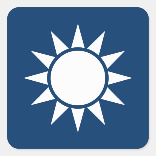 Taiwan Vlag "Klassiek" Vierkante Sticker (Voorkant)