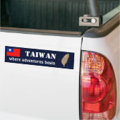 Taiwan Vlag + Landkaart Bumpersticker (Op Truck)