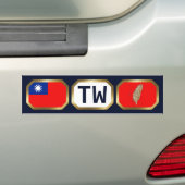 Taiwan Vlag Landkaart Code Bumpersticker (Op auto)