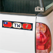 Taiwan Vlag Landkaart Code Bumpersticker (Op Truck)