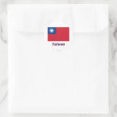 Taiwan Vlag met naam Ronde Sticker (Tas)