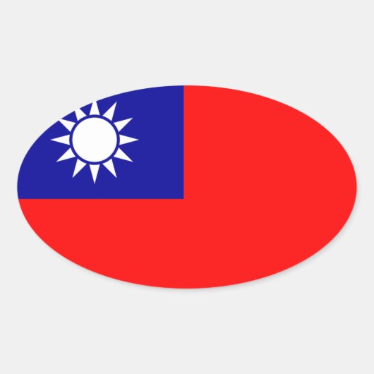 Taiwan* Vlag Ovale Sticker (Voorkant)