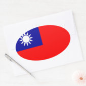 Taiwan* Vlag Ovale Sticker (Envelop)