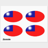 Taiwan* Vlag Ovale Sticker (Vel)