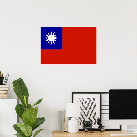 Taiwan vlag poster (Thuiskantoor)