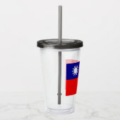 Taiwan Vlag: Republiek China, Chinees Taipei Acryl Drinkbeker (Rechts)