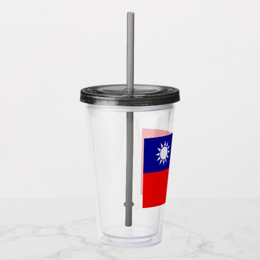 Taiwan Vlag: Republiek China, Chinees Taipei Acryl Drinkbeker (Rechts)