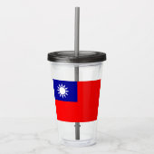 Taiwan Vlag: Republiek China, Chinees Taipei Acryl Drinkbeker (Voorkant)