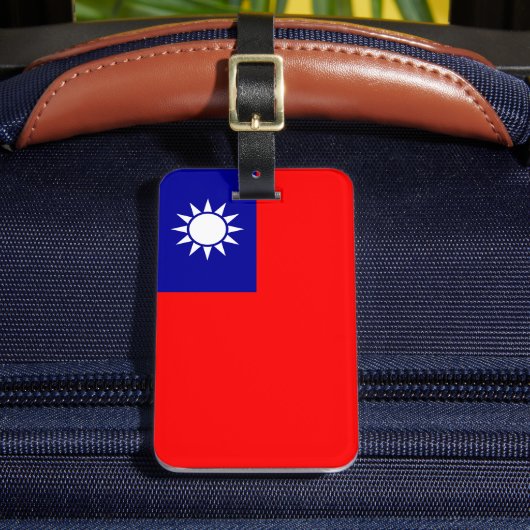 Taiwan Vlag: Republiek China, Chinees Taipei Bagagelabel (Voorkant Insitu 2)