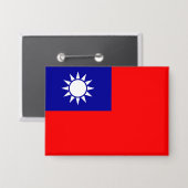 Taiwan Vlag: Republiek China, Chinees Taipei Button (Voorkant / Achterkant)