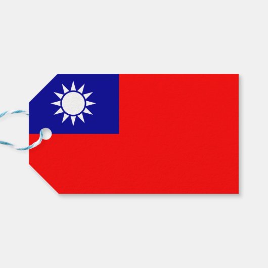 Taiwan Vlag: Republiek China, Chinees Taipei Cadeaulabel (Achterkant Horizontaal)