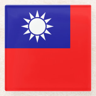 Taiwan Vlag: Republiek China, Chinees Taipei Glazen Onderzetter