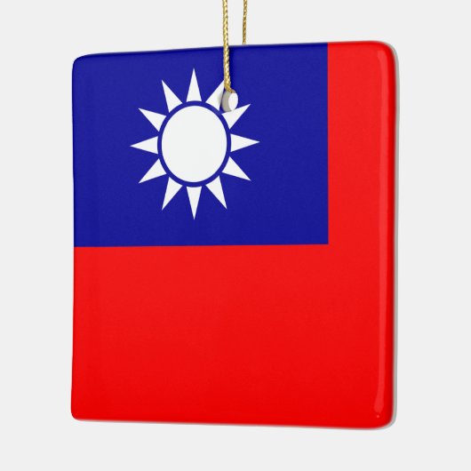 Taiwan Vlag: Republiek China, Chinees Taipei Keramisch Ornament (Links)