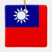 Taiwan Vlag: Republiek China, Chinees Taipei Keramisch Ornament (Voorkant)
