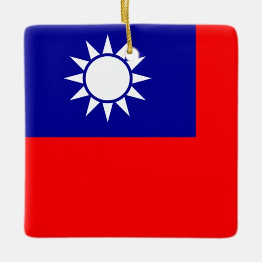 Taiwan Vlag: Republiek China, Chinees Taipei Keramisch Ornament (Voorkant)