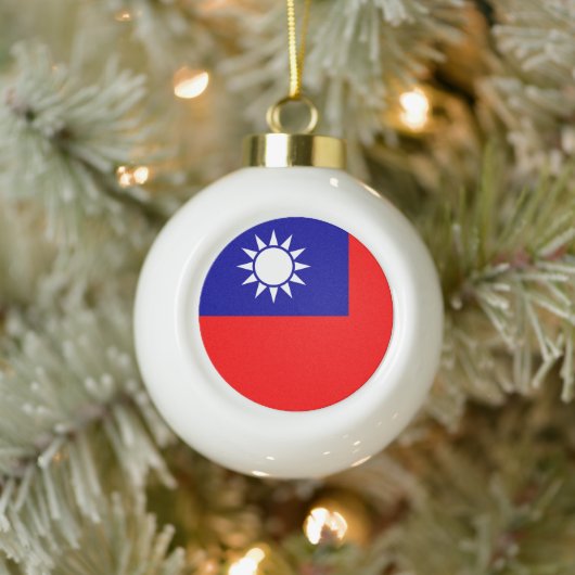 Taiwan Vlag: Republiek China, Chinees Taipei Keramische Bal Ornament (Boom)
