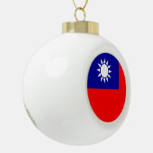 Taiwan Vlag: Republiek China, Chinees Taipei Keramische Bal Ornament (Links)