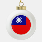Taiwan Vlag: Republiek China, Chinees Taipei Keramische Bal Ornament (Voorkant)