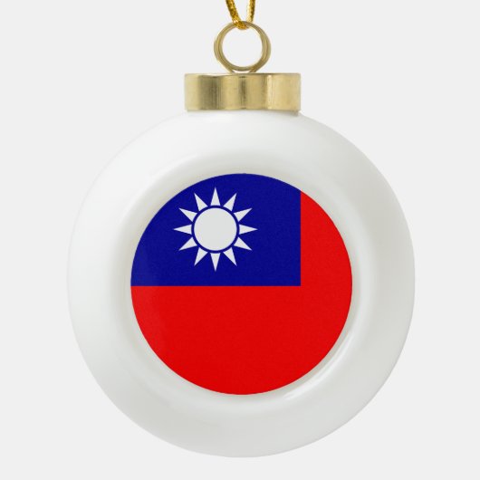 Taiwan Vlag: Republiek China, Chinees Taipei Keramische Bal Ornament (Voorkant)
